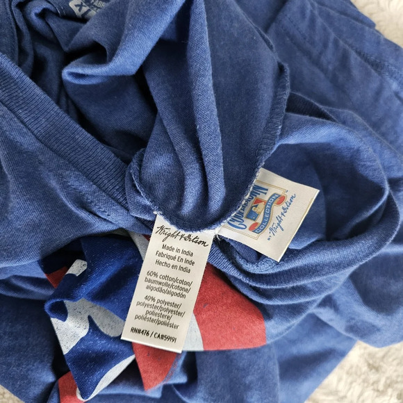 Chicago Cubs Men's Heather Royal Faded 1980's Cub Face Logo Ballpark Tee - Picture 4 of 4